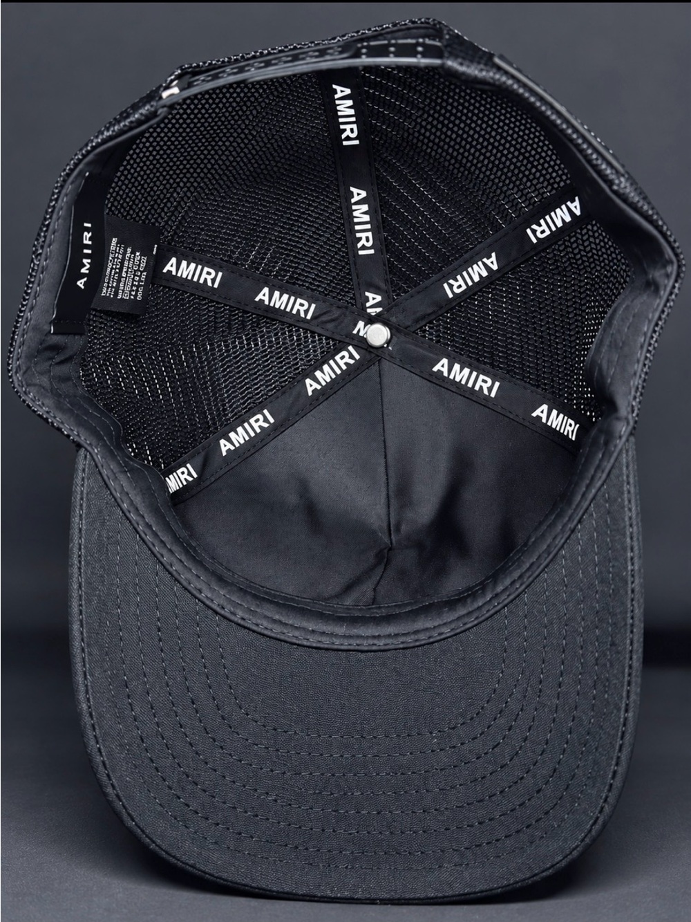 Men's Black Trucker Cap with White Embroidered Logo - Picture 3 of 4